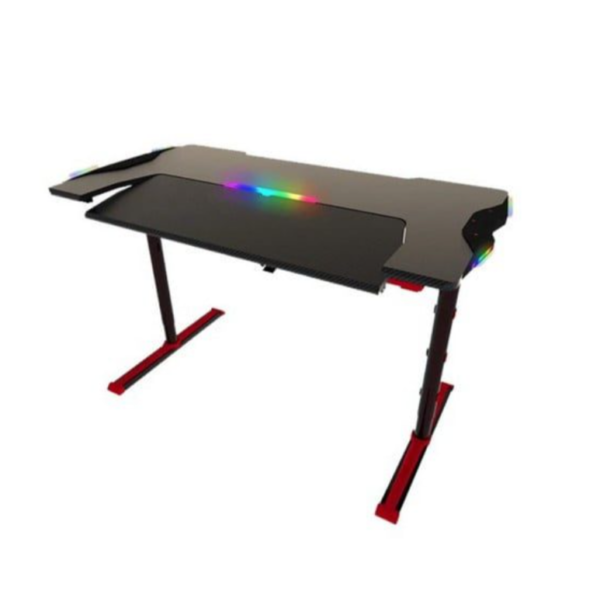 Twisted Minds GDTS-4 RGB Gaming Desk, MDF with Carbon Fiber Texture, Capacity 80kg, Black/Red | GDTS-4-1265-RED GDTS-4-1265-RED