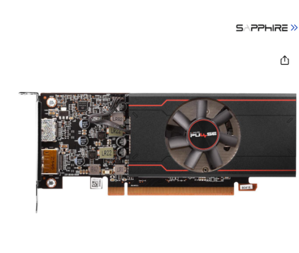 SAPPHIRE PULSE Radeon RX 6400 4GB GDDR6 PCI Express 4.0 Low Profile Video Card 11315-01-20G