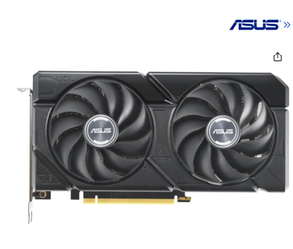 ASUS Dual GeForce RTX 4060 EVO OC Edition 8GB GDDR6 (PCIe 4.0, 8GB GDDR6, DLSS 3, HDMI 2.1a, DisplayPort 1.4a, Axial-tech fan design, 0dB technology, Auto-Extreme Technology) DUAL-RTX4060-O8G-EVO