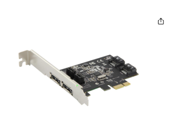 StarTech.com PEXESAT322I PCI-Express x1 Low Profile Ready SATA III (6.0Gb/s) 2 Int/2 Ext SATA Controller Card