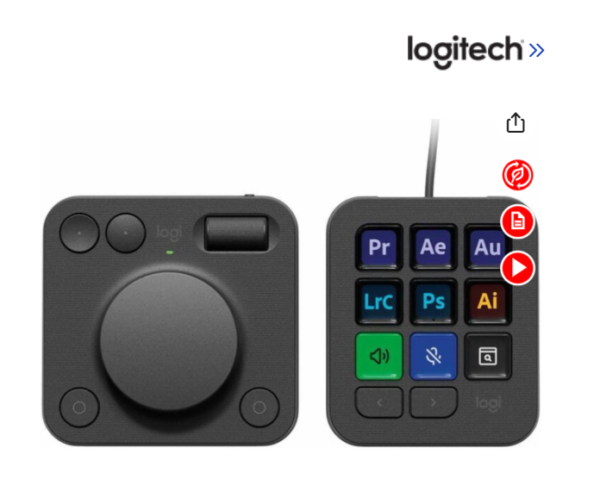 Logitech MX Creative Console Keypad & Dial Keyboard 920-012660