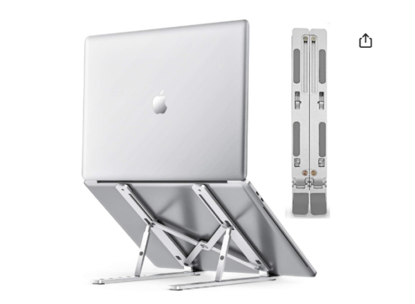 Laptop Stand for Desk, Laptop Riser,Aluminum Alloy Laptop Holder Compatible with 10-15.6 Inch MacBook PC-Notebook Tablet Laptops-Silver