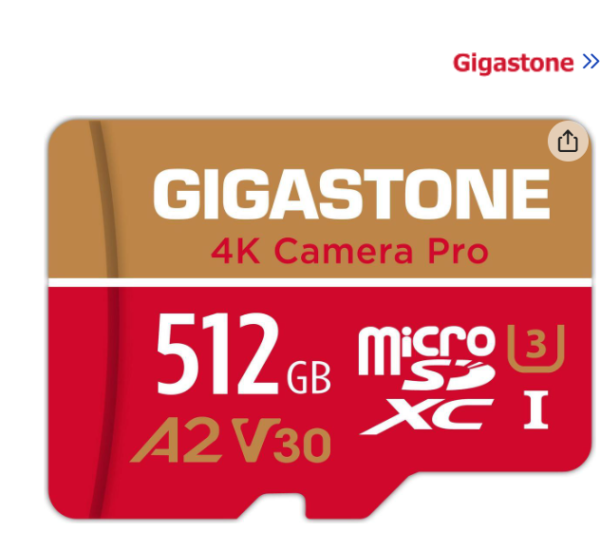 [5-Yrs Free Data Recovery] Gigastone 512GB Micro SD Card, 4K Video Recording for GoPro, Action Camera, DJI, Drone, Nintendo-Switch, R/W up to 100/60 MB/s MicroSDXC Memory Card UHS-I U3 A2 V30 C10