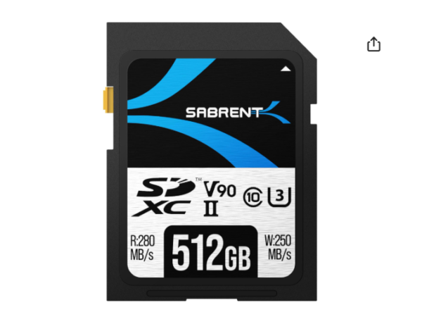 SABRENT Rocket v90 512GB SD UHS-II Memory Card R280MB/s W250MB/s (SD-TL90-512GB)