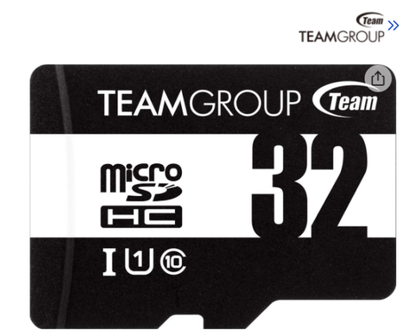 Team 32GB microSDHC UHS-I/U1 Class 10 Memory Card with Adapter, Speed Up to 100MB/s (TUSDH32GCL10U03)