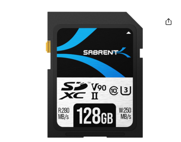 SABRENT Rocket v90 128GB SD UHS-II Memory Card R280MB/s W250MB/s (SD-TL90-128GB)