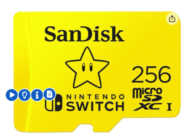 SanDisk 256GB microSDXC UHS-I for Nintendo Switch, Speed Up to 100MB/s (SDSQXAO-256G-GNCZN)