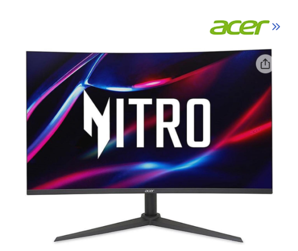 Acer Nitro XZ320Q S3bmiiphx 31.5-inch 1500R Curved Zero-Frame Full HD (1920 x 1080) Gaming Monitor with AMD FreeSync Premium Technology, 180Hz Refresh Rate, 1ms VRB, HDR10 (1 x Display Port 1.2, 2 x HDMI 1.4 Ports & 1 x Audio Out)