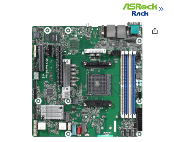 AsRock Rack X570D4U micro-ATX Server Motherboard AMD AM4 PGA 1331 Dual GLAN