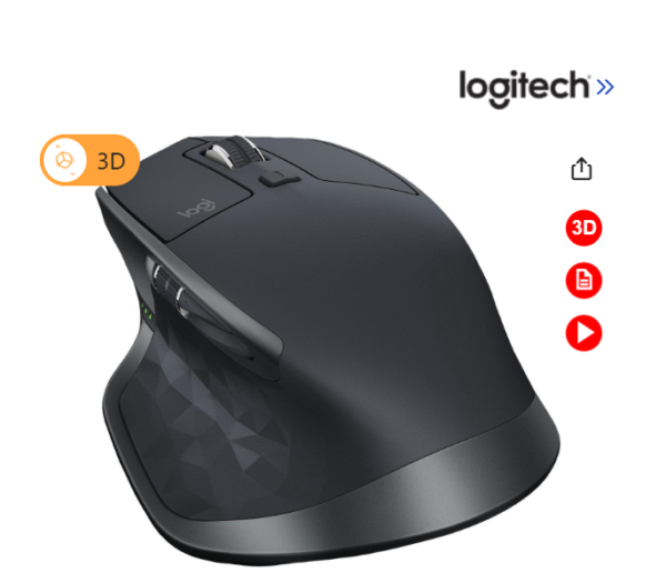 Logitech MX Master 2S Wireless Mouse – Use on Any Surface, Hyper-Fast Scrolling, Ergonomic Shape, Rechargeable, Control Upto 3 Apple Mac and Windows Computers, Graphite