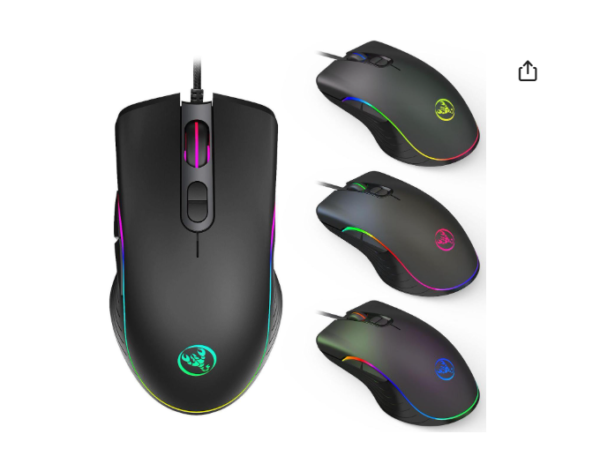 TROPRO RGB Gaming Mouse, 6400 dpi, Ergonomic Hand Grips, RGB Backlit Optical Wired Gaming Mouse 7 Programmable Buttons