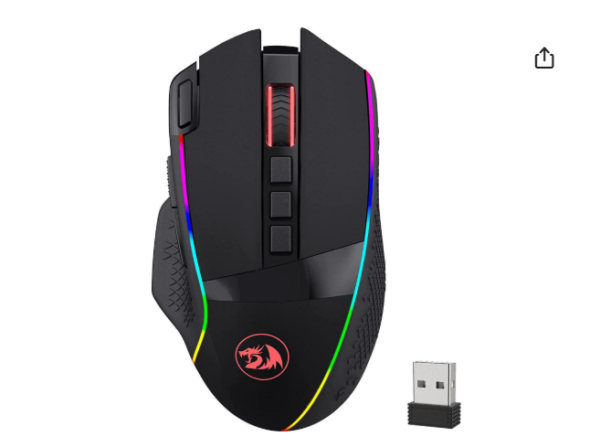 Redragon M991 Wireless Gaming Mouse, 19000 DPI Wired/Wireless Gamer Mouse w/ Rapid Fire Key, 9 Macro Buttons, 45-Hour Durable Power Capacity and RGB Backlight for PC/Mac/Laptop