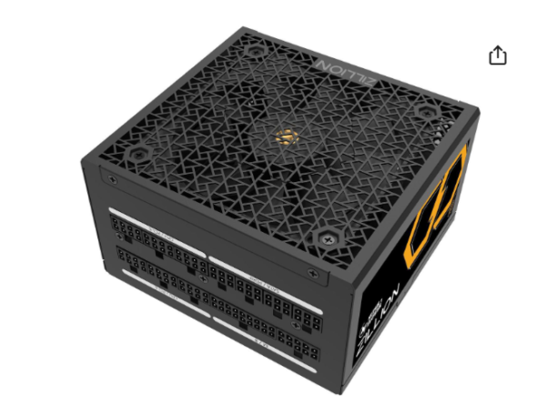 Super Flower Zillion FG 1050W 80+ Gold, Full Modular, ATX 3.1 / PCIe 5.0, W/12V-2x6 Cable (2x8pin - 16pin native cables), Power Supply, FDB Fan, SF-1050Z12FG, Black version