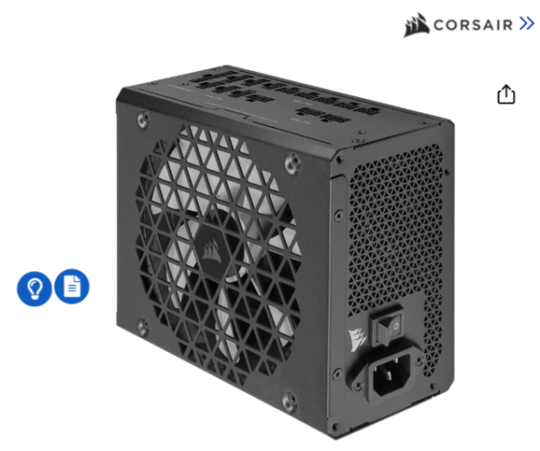 CORSAIR RMx Shift Series RM1000x Shift Fully Modular 80PLUS Gold ATX Power Supply