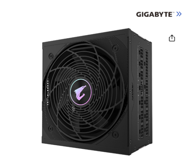 GIGABYTE AORUS ELITE PSU - 850W 80 PLUS Platinum Certified - PCIe5.1 Ready - ATX3.1 - Fully Modular Power Supply (GP-AE850PM PG5)