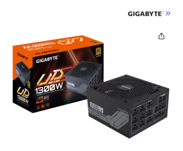 GIGABYTE GP-UD1300GM PG5 1300W 80 Plus Gold Certified Fully Modular Power Supply