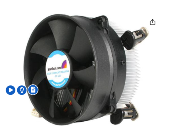 StarTech.com 95mm Socket T 775 CPU Cooler Fan with Heatsink Cooling FAN775E (Black)