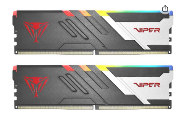 Patriot Viper Venom RGB 32GB (2 x 16GB) 288-Pin PC RAM DDR5 5600 (PC5 44800) Desktop Memory Model PVVR532G560C36K