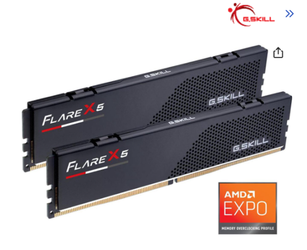 G.SKILL Flare X Series 64GB (2 x 32GB) 288-Pin PC RAM DDR5 6000 (PC5 48000) Desktop Memory Model F5-6000J3040G32GX2-FX5