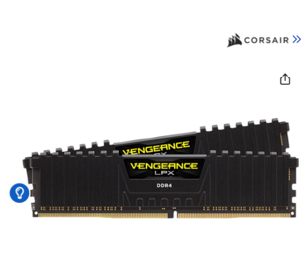 CORSAIR Vengeance LPX 32GB (2 x 16GB) 288-Pin PC RAM DDR4 3200 (PC4 25600) Desktop Memory Model CMK32GX4M2E3200C16