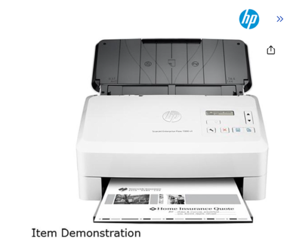 HP ScanJet Enterprise Flow 7000 s3 (L2757A#BGJ) Up to 600 dpi USB color document scanner